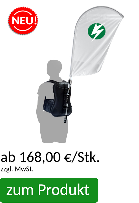 Rucksackfahne Premium ab 168,00 €/Stk.